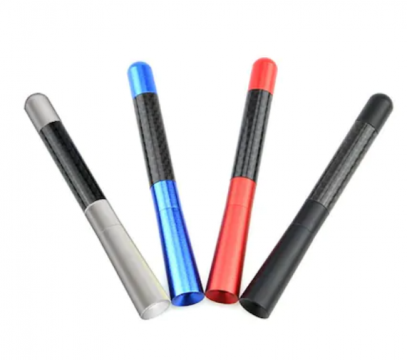 Oto Araç Anten Karbon Desenli Spor Kısa Çubuk Metal Radio Anteni - 11