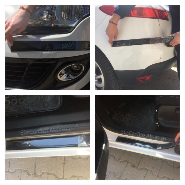 5D Tampon Bagaj Kapı Eşiği Koruyucu Şerit Eşik Bandı Piano Black - 3