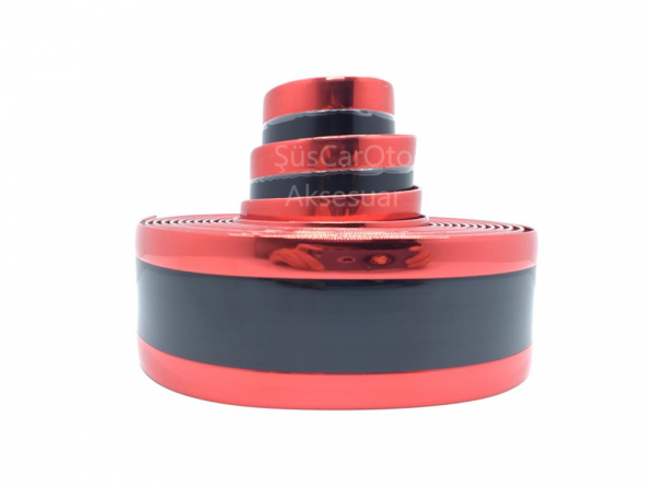 5D Tampon Bagaj Kapı Eşiği Koruyucu Şerit Bant Kırmızı PianoBlack - 2