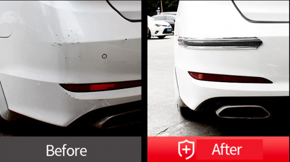 5D Tampon Bagaj Kapı Eşiği Koruyucu Şerit Bant Kırmızı PianoBlack - 9