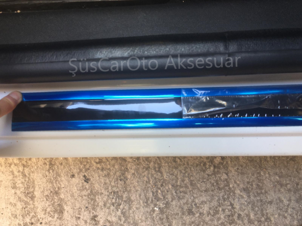 5D Tampon Bagaj Kapı Eşiği Koruyucu Şerit Bant Mavi Piano Black - 7