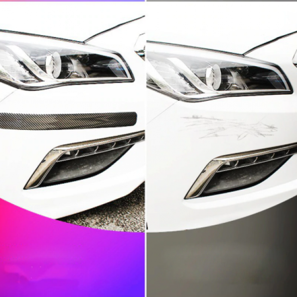 5D Tampon Bagaj Kapı Eşiği Koruyucu Şerit Bant Mavi Piano Black - 10