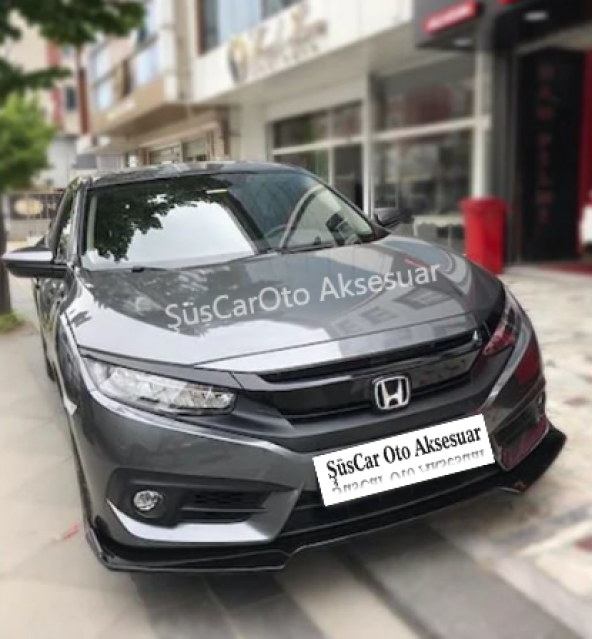 Honda Civic FC5 Esnek 3 Parça Lip Piano Black Flaplı Kanatlı - 3