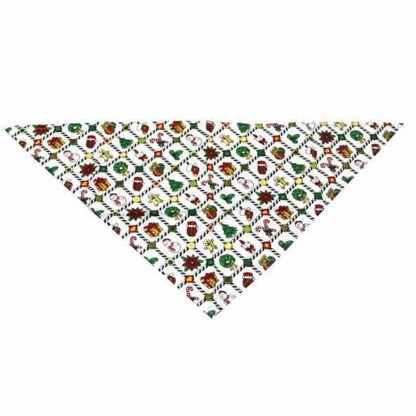 Kedi Köpek Yılbaşı Temalı Bandana Medium 42x42x65 cm - 2