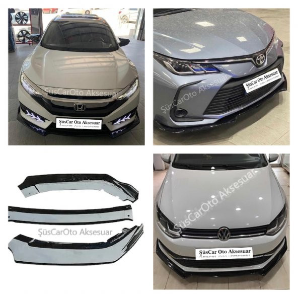 Hyundai i30 Esnek 3 Parça ABS Lip Piano Black Flaplı Kanatlı - 5