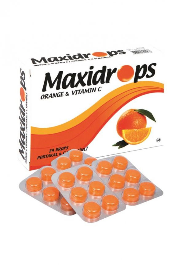 Maxidrops Portakal & C Vitamini 24 Drops (SKT:05/2029) ürün görseli 1