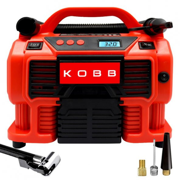 KOBB KB300 12Volt/220Volt 160 PSI Dijital Basınç Göstergeli Lastik & Yatak Şişirme Pompası