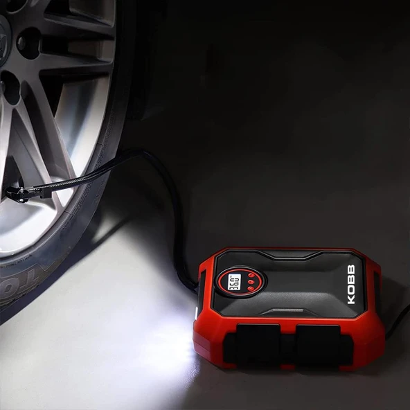 KOBB KB200 12Volt 150 PSI Ayarlanabilir Dijital Basınç Göstergeli Hava Lastik Şişirme Pompası - Resim 4
