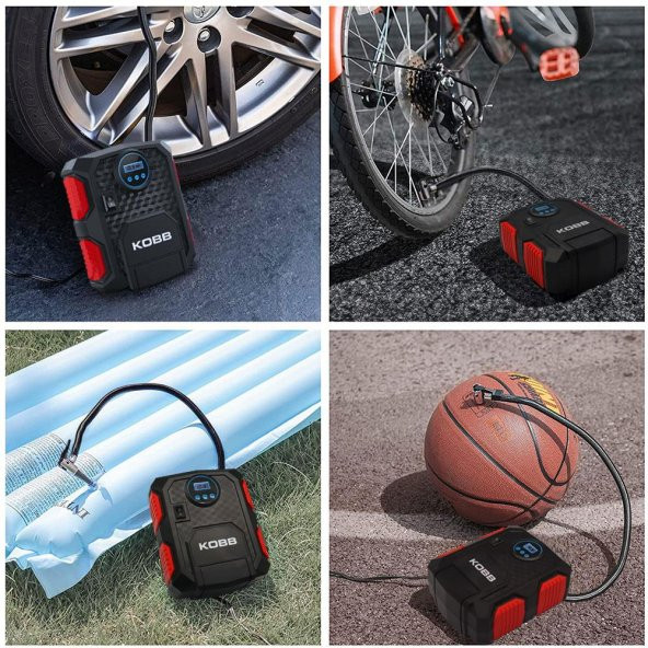 KOBB KB200 12Volt 150 PSI Ayarlanabilir Dijital Basınç Göstergeli Hava Lastik Şişirme Pompası - 4
