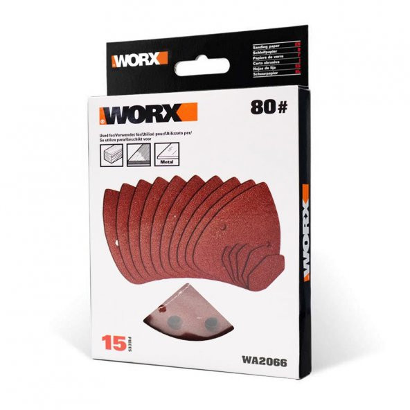WORX WA2066 140x90mm 80 Kum, 15 Adet Cırtlı Universal Mouse Zımpara Kâğıdı - 4