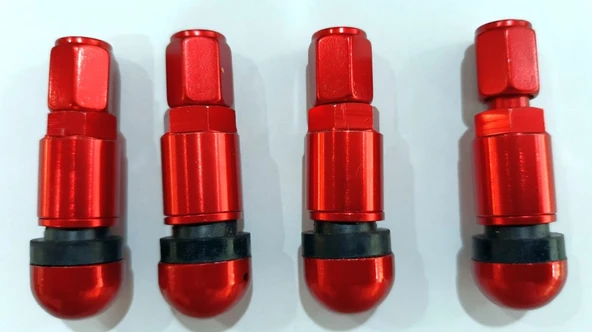 Aluminyum Gövde Kırmızı Renkli Oto, Jeep Suv Lastik Sibobu 4 adet ürün görseli