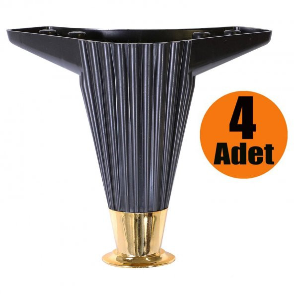Mobilya Kanepe Masa Sehpa Ayağı Baza Ayak Siyah 12 cm (4 ADET)