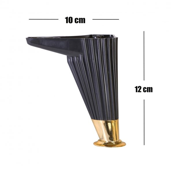 Mobilya Kanepe Masa Sehpa Ayağı Baza Ayak Siyah 12 cm (4 ADET) - 3