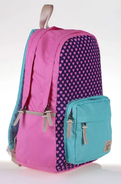 Kaukko 3 Colors Pembe-Turkuaz Kalpli Okul ve Günlük Sırt Çantası - 2