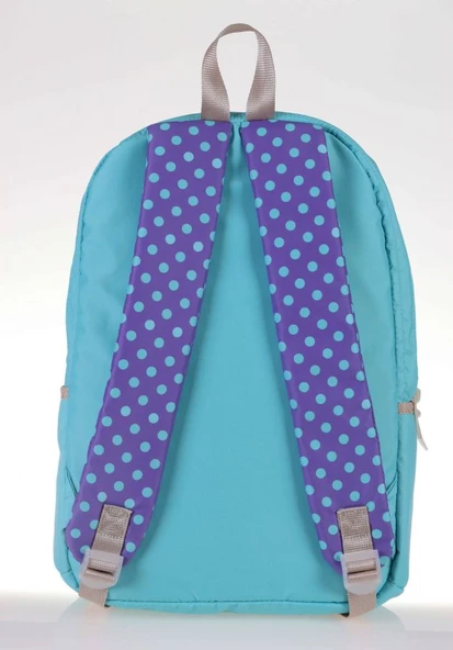 Kaukko 3 Colors Turkuaaz - Mor Puantiyeli Okul ve Günlük Sırt Çantası - 3