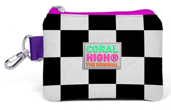 Coral High Mor Damalı Bozuk Para Çantası - Kız Çocuk