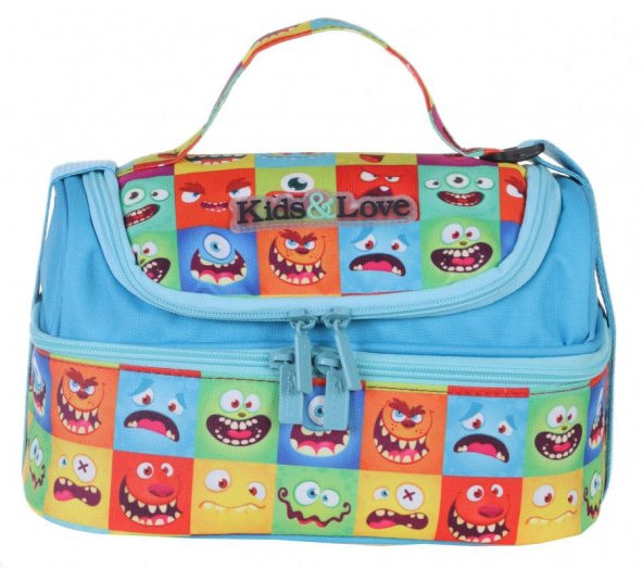 Kaukko Kids&Love Kırmızı Sevimli Canavarlar İlkokul Çanta ve Beslenme Seti - Erkek Çocuk - 3