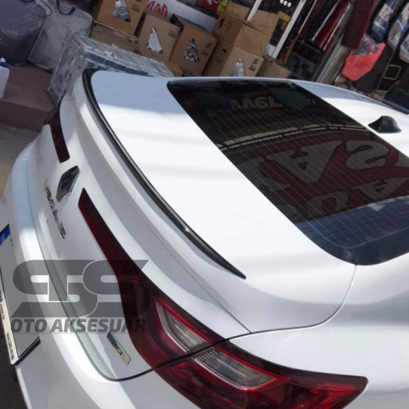 Sts Oto Aksesuar Renault Megane 4 Sedan Kasa Uyumlu Bagaj Üstü Spoiler Piano Black