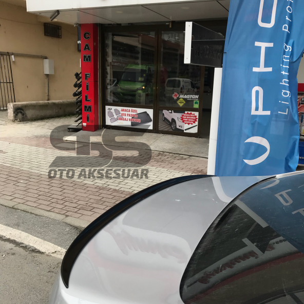 Sts Oto Aksesuar Renault Megane 4 Sedan Kasa Uyumlu Bagaj Üstü Spoiler Piano Black - 8