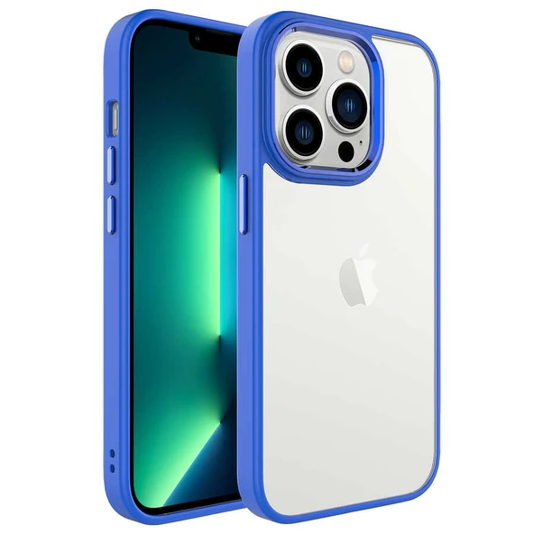 Vendas iPhone 14 Pro Max Uyumlu Kupa Serisi Metal Buton ve Kamera Çerçeveli Colour Corner Elektroplated Kılıf