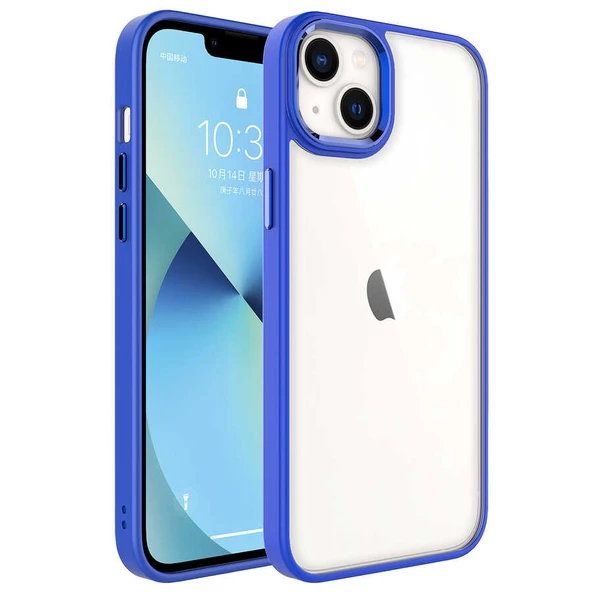 Vendas iPhone 14 Plus Uyumlu Kupa Serisi Metal Buton ve Kamera Çerçeveli Colour Corner Elektroplated Kılıf - 3