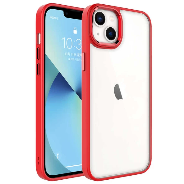 Vendas iPhone 14 Plus Uyumlu Kupa Serisi Metal Buton ve Kamera Çerçeveli Colour Corner Elektroplated Kılıf - 9