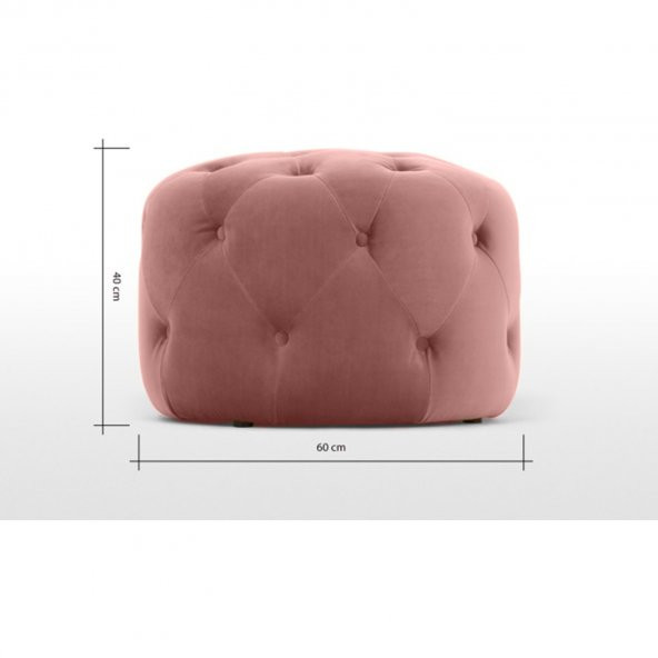 Ünüvar Konsept Puf & Benç Oval-Kapitoneli Silenebilir Kumaş Pembe K1 - 4