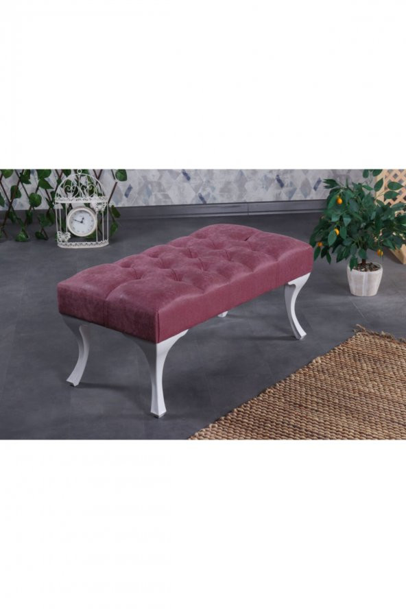 Stoker Puf & Benç 45*90-Pls Ayak Silenebilir Kumaş Bordo