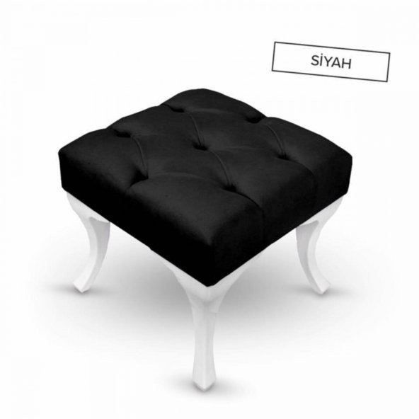 Kozan Puf & Benç 45x45-Pls Ayak Silenebilir Kumaş Siyah K1