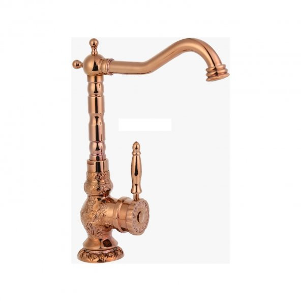 Osmanlı Desenli Rustik Lavabo Bataryası Rose Gold