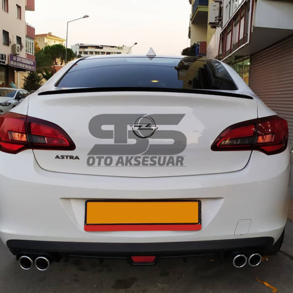 Sts Oto Aksesuar Opel Astra J Sedan Kasa Bagaj Üstü Slim Spoiler Piano Black Parlak - 4