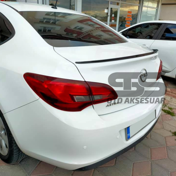 Sts Oto Aksesuar Opel Astra J Sedan Kasa Bagaj Üstü Slim Spoiler Piano Black Parlak - 9