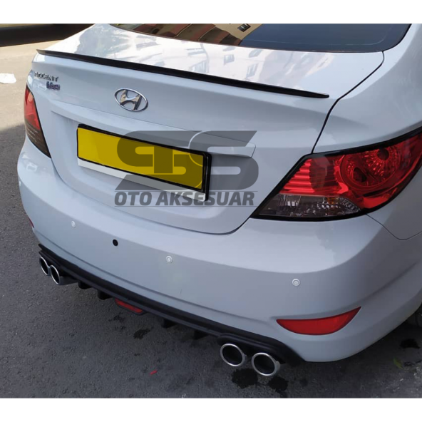 Sts Oto Aksesuar Hyundai Accent Blue Bagaj Üstü Slim Spoiler Parlak Siyah - 8