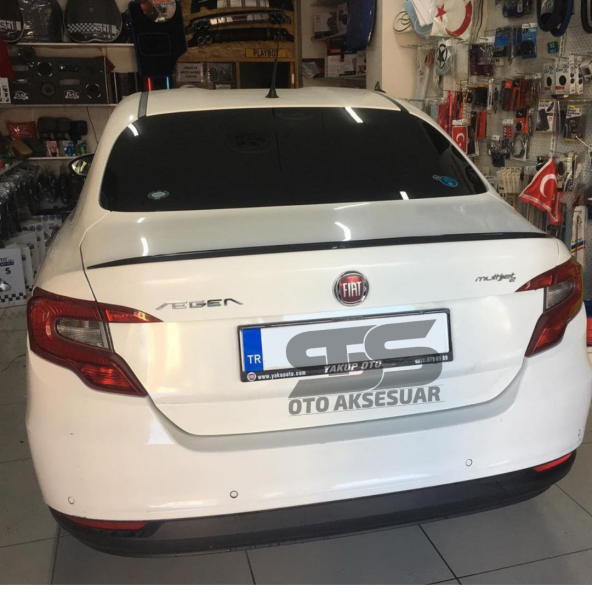 Sts Oto Aksesuar Fiat Egea Bagaj Üstü Slim Spoiler Parlak Siyah - 8