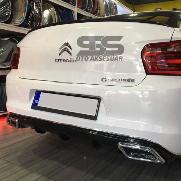 Sts Oto Aksesuar Citroen C Uyumlu Elysee Bagaj Üstü Slim Spoiler Parlak Siyah Piano Black - 6