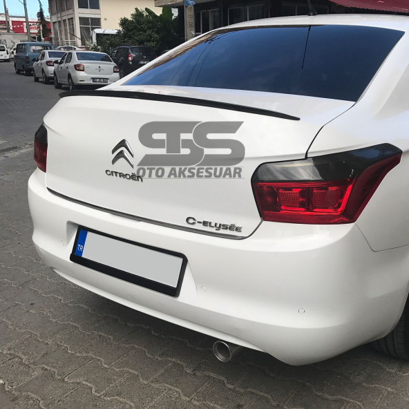 Sts Oto Aksesuar Citroen C Uyumlu Elysee Bagaj Üstü Slim Spoiler Parlak Siyah Piano Black - 8