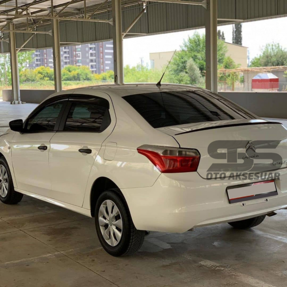 Sts Oto Aksesuar Citroen C Uyumlu Elysee Bagaj Üstü Slim Spoiler Parlak Siyah Piano Black - 11