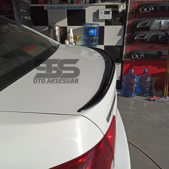 Sts Oto Aksesuar Chevrolet Cruze Uyumlu Bagaj Üstü Spoiler Bagaj Çıtası Piano Black Parlak Siyah - 2