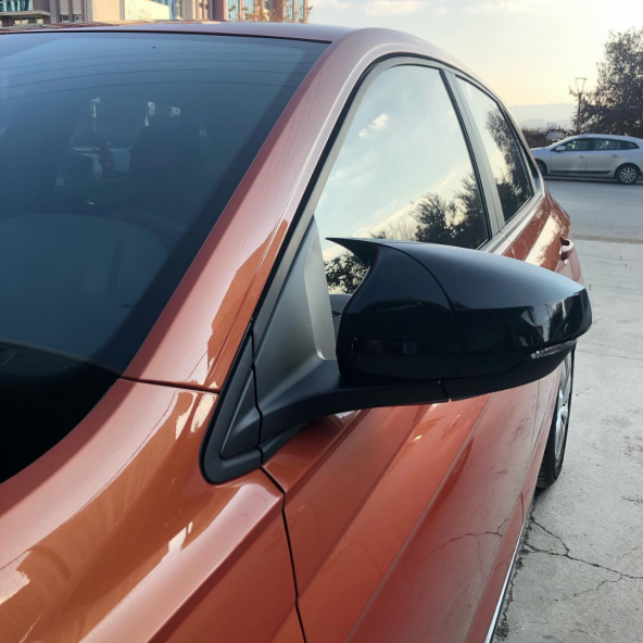 Sts Oto Aksesuar  Polo Mk6 2018 Sonrası Batman Yarasa Ayna Kapağı Piano Black Abs Plastik