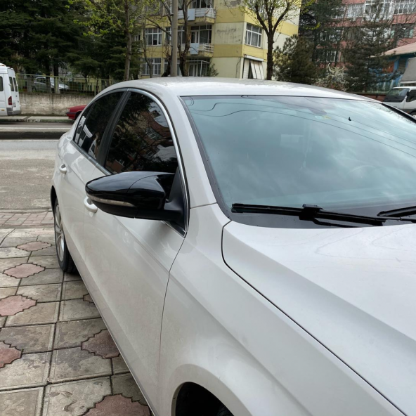 Sts Oto Aksesuar  Passat B7 Batman Yarasa Ayna Kapağı Piano Black Abs Plastik - 3