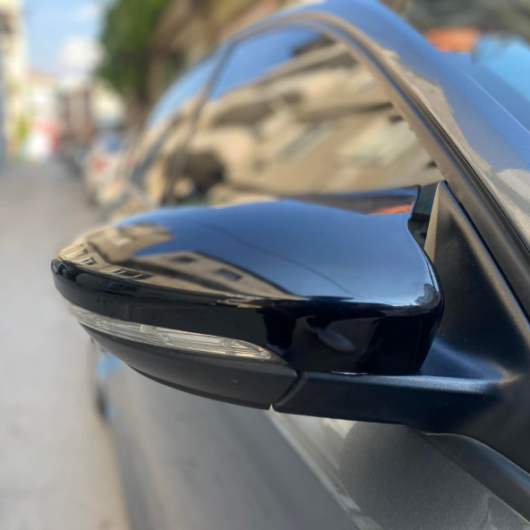 Sts Oto Aksesuar  Jetta Mk6 2011 Sonrası Batman Yarasa Ayna Kapağı Piano Black Abs Plastik - 4