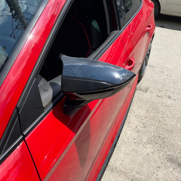 Sts Oto Aksesuar Seat Leon Mk3 Mk3.5 Batman Yarasa Ayna Kapağı Piano Black Abs Plastik