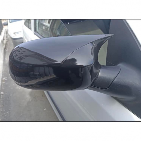 Sts Oto Aksesuar Opel Corsa C 2000-2006 Uyumlu Batman Yarasa Ayna Kapağı Piano Black Abs Plastik - 3