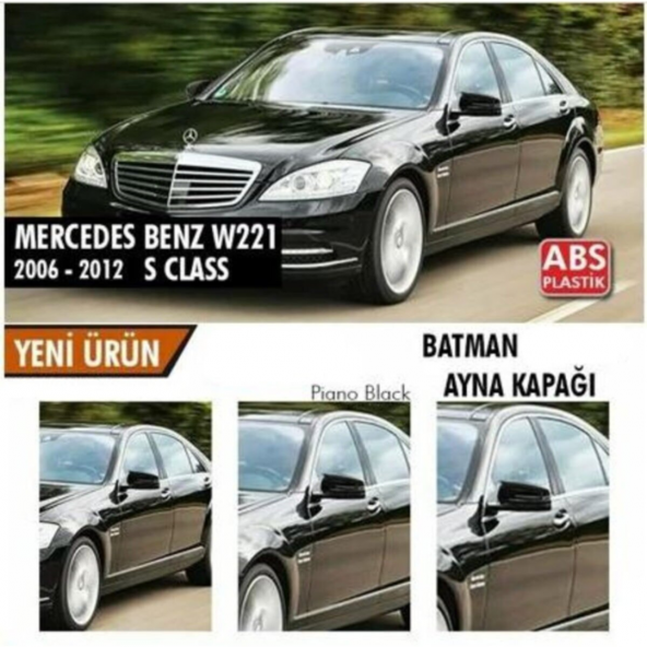Sts Oto Aksesuar Mercedes Benz W221 2010-2013 Batman Yarasa Ayna Kapağı Piano Black Abs Plastik - 3