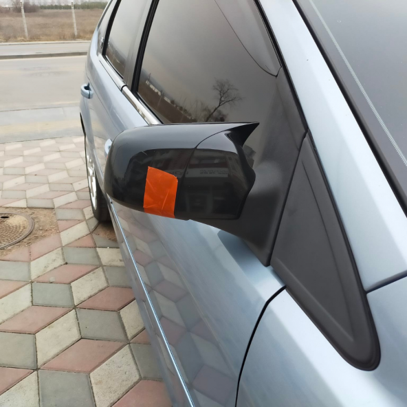 Sts Oto Aksesuar Ford Focus 2  2009-2012 Uyumlu Makyajsız Batman Yarasa Ayna Kapağı Piano Black Abs Plastik - 5