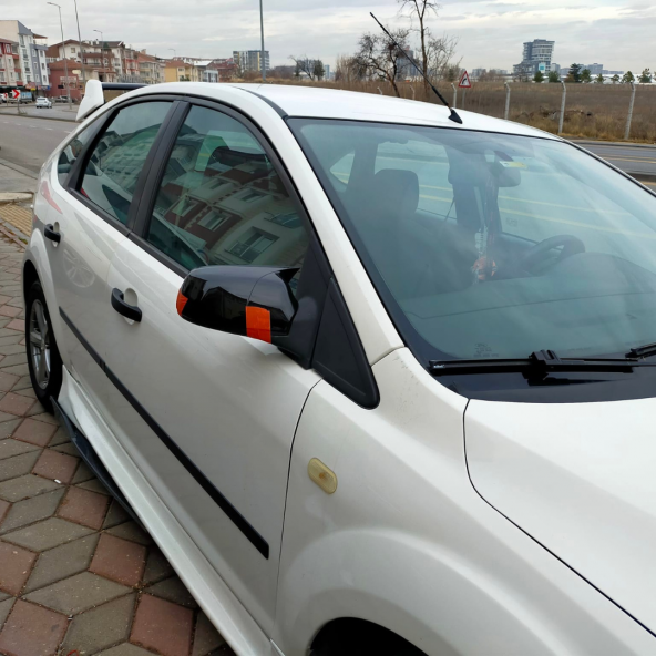 Sts Oto Aksesuar Ford Focus 2  2009-2012 Uyumlu Makyajsız Batman Yarasa Ayna Kapağı Piano Black Abs Plastik - 10