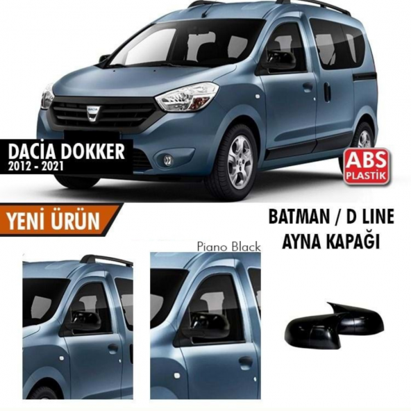 Sts Oto Aksesuar Dokker 2012-2021 Batman Yarasa Ayna Kapağı Piano Black Abs Plastik