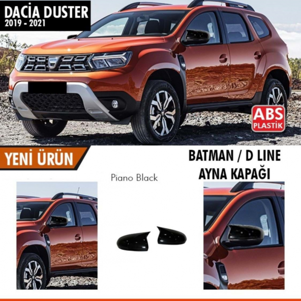 Sts Oto Aksesuar Duster 2 2018 Sonrası Batman Yarasa Ayna Kapağı Piano Black Abs Plastik - 3
