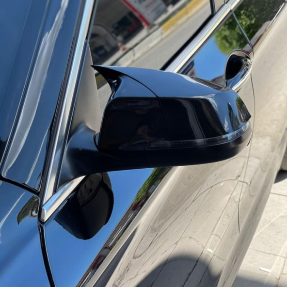 Sts Oto Aksesuar F10 Lcı 2013-2016 Makyajlı Kasa Batman Yarasa Ayna Kapağı Piano Black Abs Plastik - 2