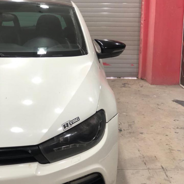 Sts Oto Aksesuar  Scirocco 2008-2016 Batman Yarasa Ayna Kapağı Piano Black Abs Plastik - 8